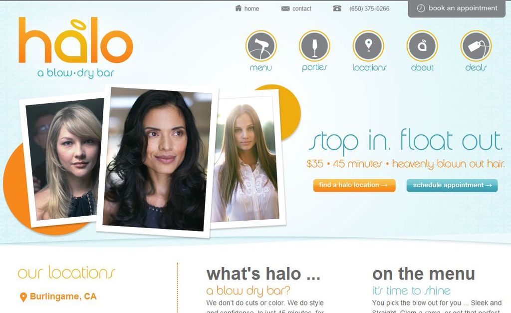 haloblowdrybar.com - Branding, Web design, Local S