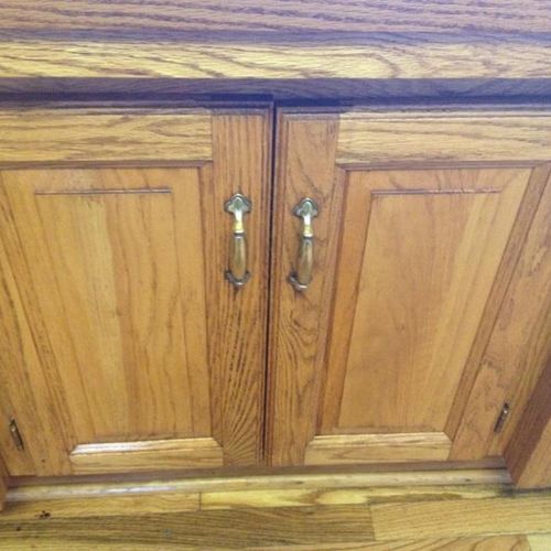 Golden Oak Kitchen Cabinets - After