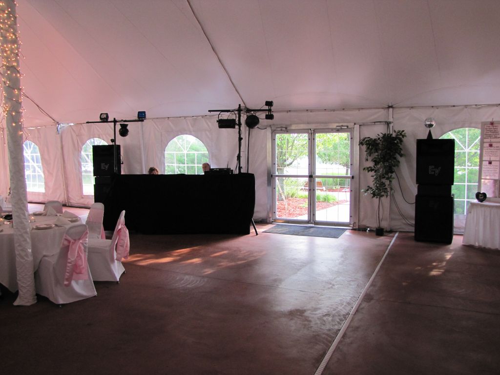 Setup for wedding reception in Sunnyland.  Great s