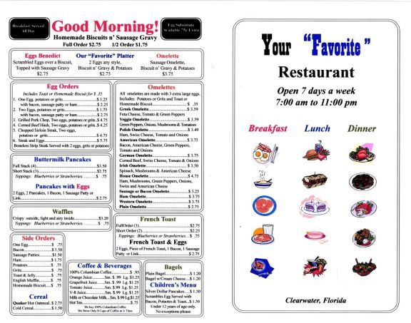 Sample Restaurant Menu