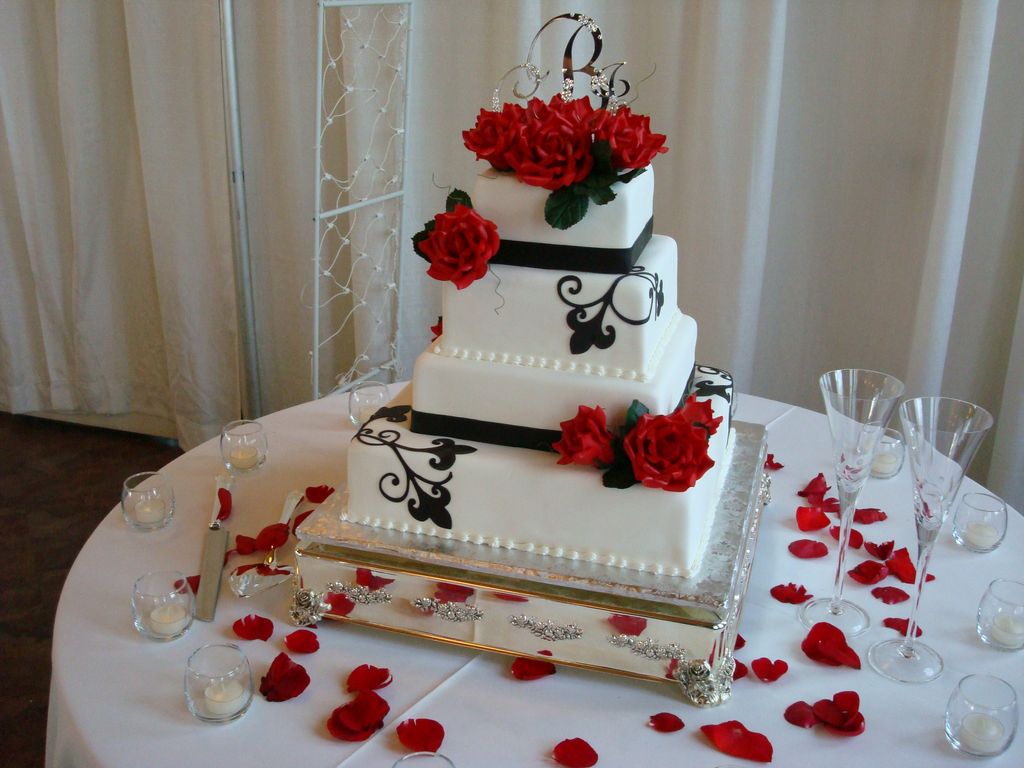 Sugar roses and scrollwork design custom made from