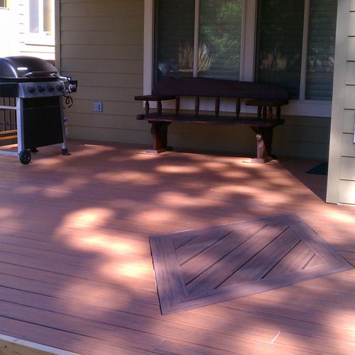 PVC Deck with a diamond pattern in the center.