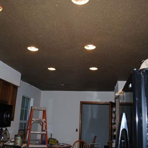 After patching ceiling and painting in the kitchen