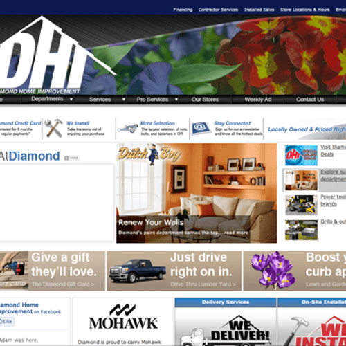 Diamond Home Improvement Center website design