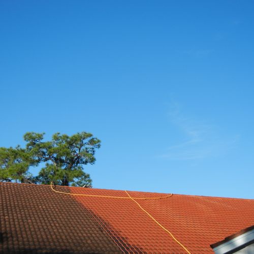 We also provide soft wash roof cleaning where the 