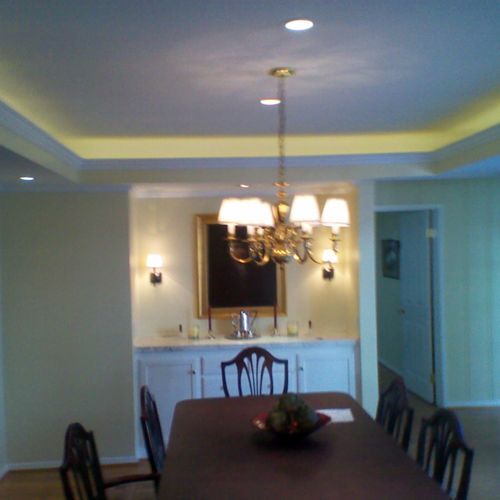 Dinning room LED cove low voltage & Sconce lightin