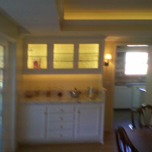 Dinning room LED under and in cabnet lighting