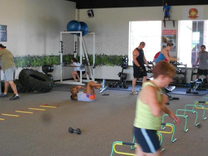 Individuals working out with the assistance of the