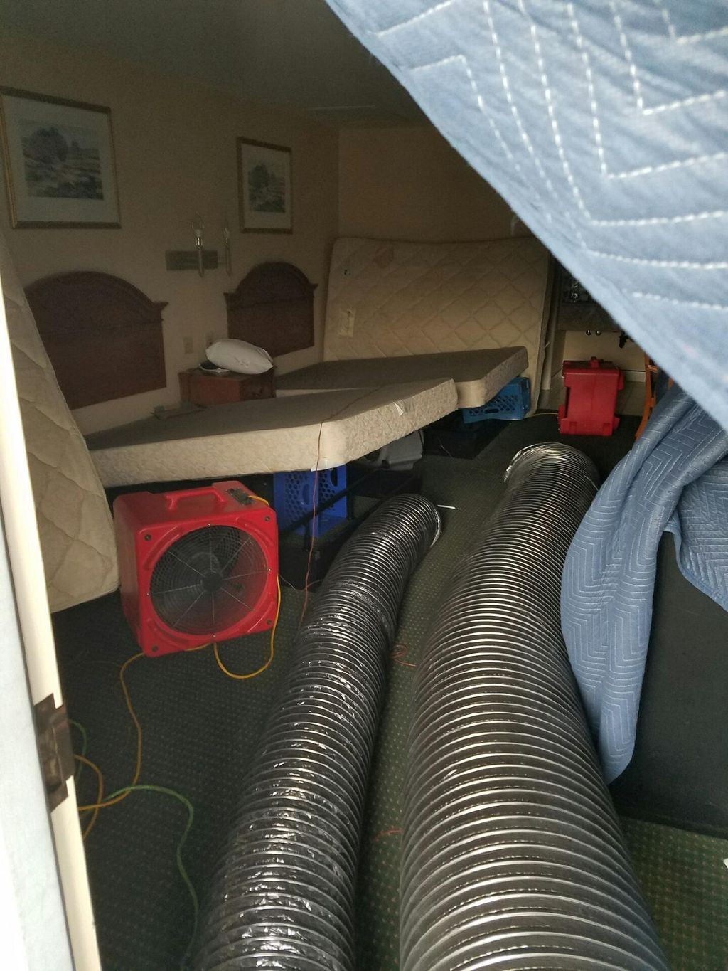 Bed Bug Heat Treatment in Hotel Room.