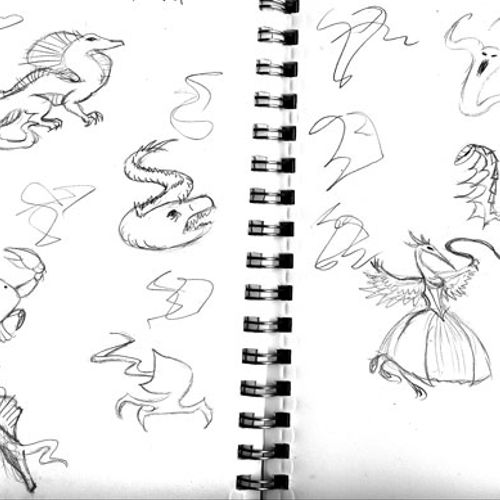 creature sketches (part of concept art for an RPG)