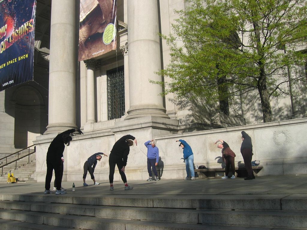 Pre-walk stretch with American Museum of Natural H
