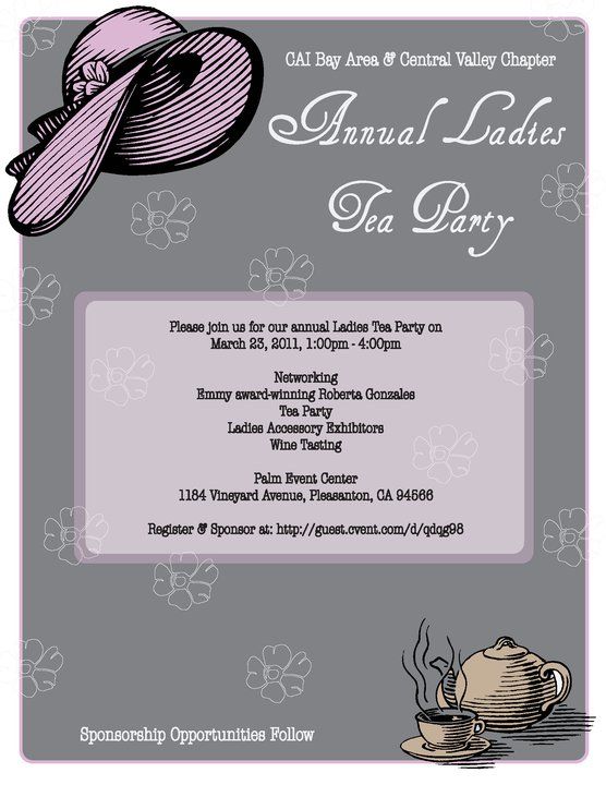 Invitation for CAI Ladies Tea Party