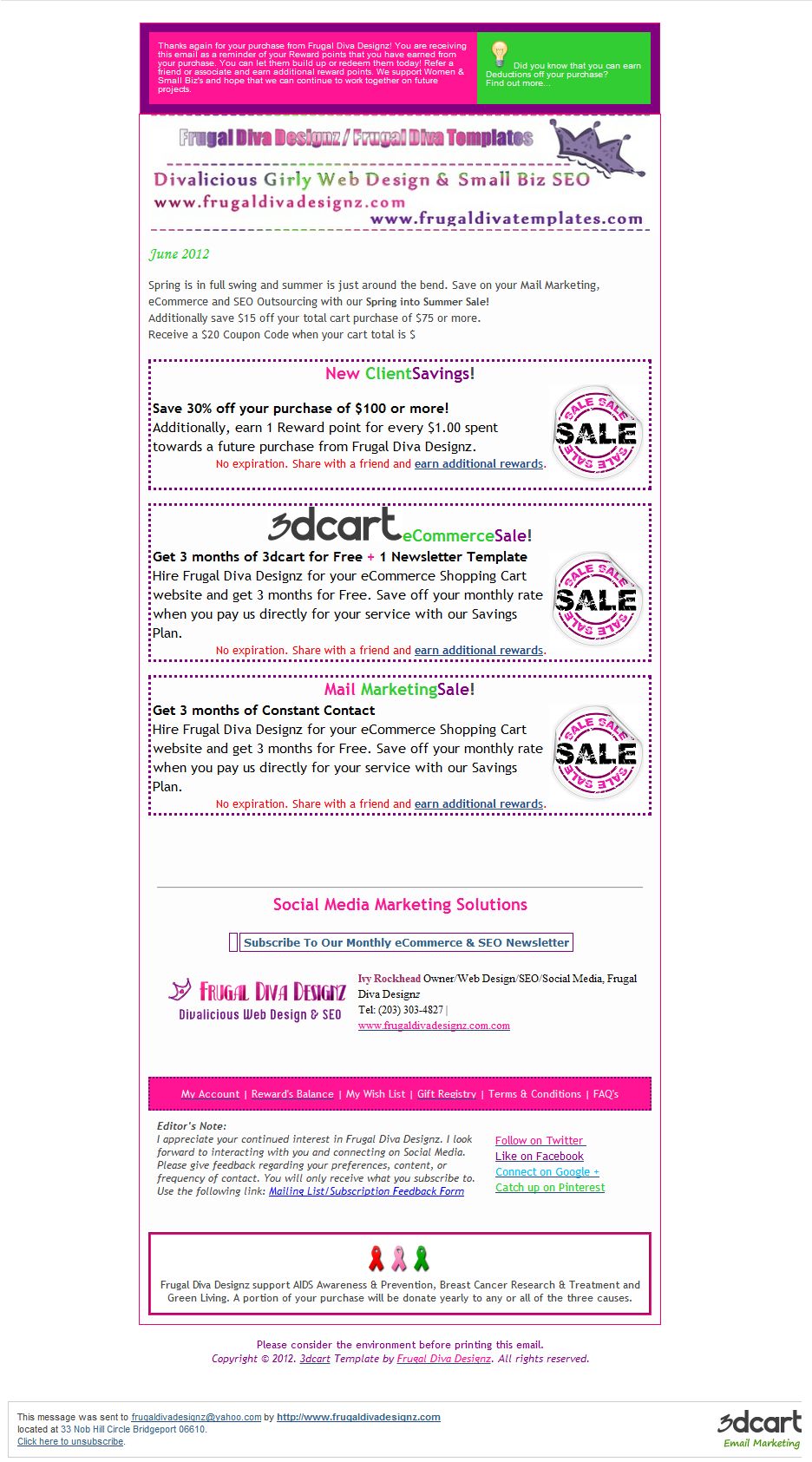 Basic Custom 3dCart Newsletter Templates