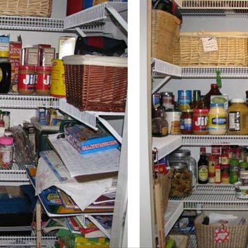 PANTRY BEFORE ORGANIZING AND AFTER