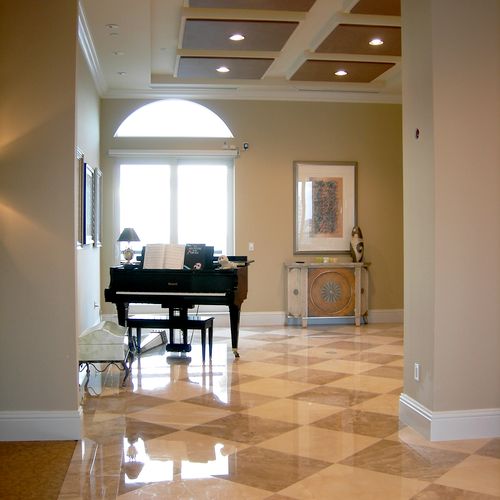 Classic marble flooring installation