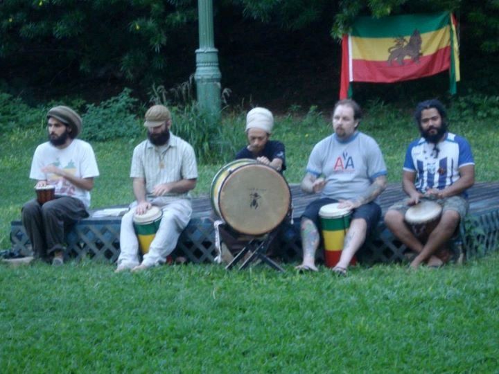 This is a photo of Reverend Manny chanting Nyabing