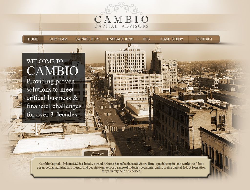 Cambio Capital Advisors - website designed by Solu