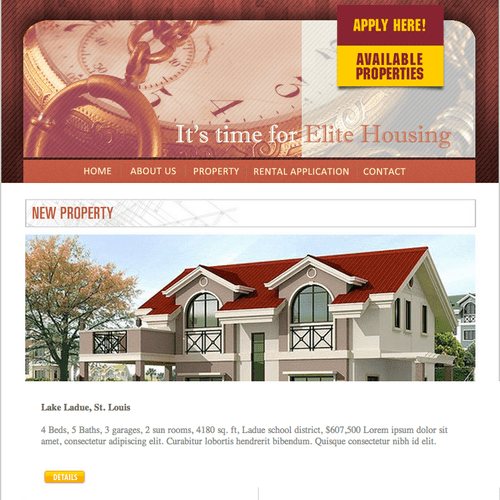 Website Design - Elite Housing Real Estate