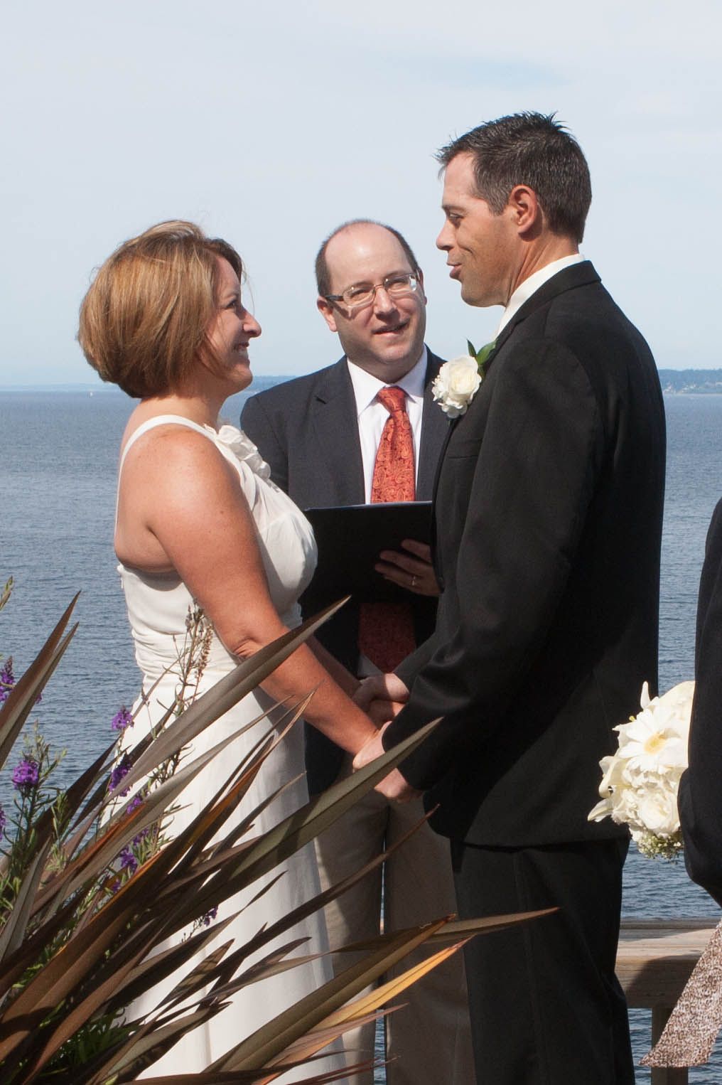 Presiding over an intimate ceremony on Bainbridge 