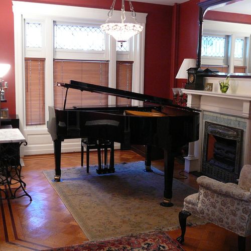 The studio is located in a historic Victorian hous