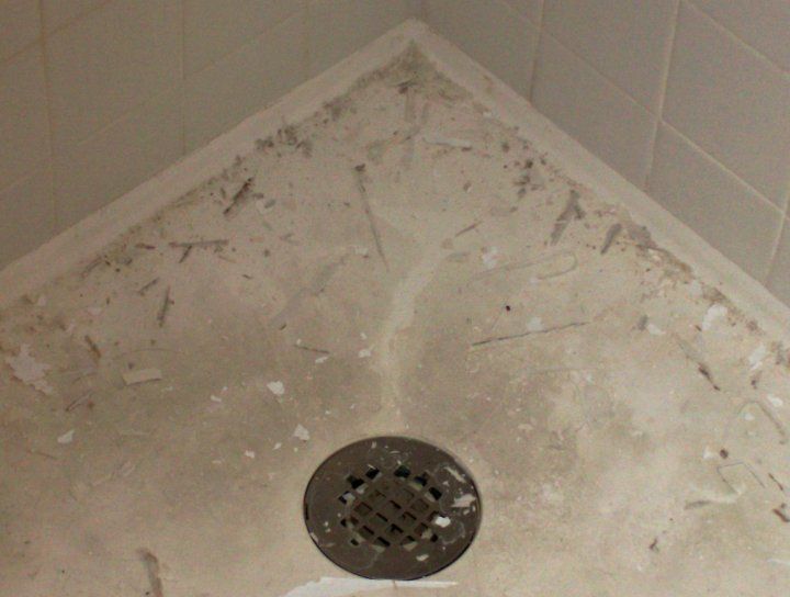 Before residential bathroom shower