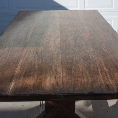 rustic, plank style table made of all solid wood p