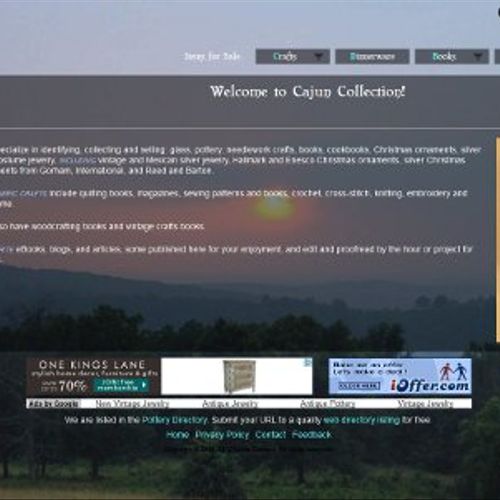 Cajun Collection Website design work