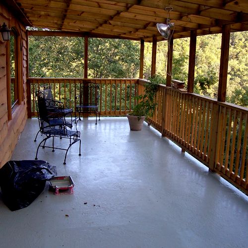 Covered deck.
