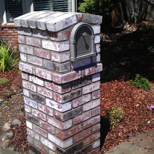 A brick mailbox we did for a client