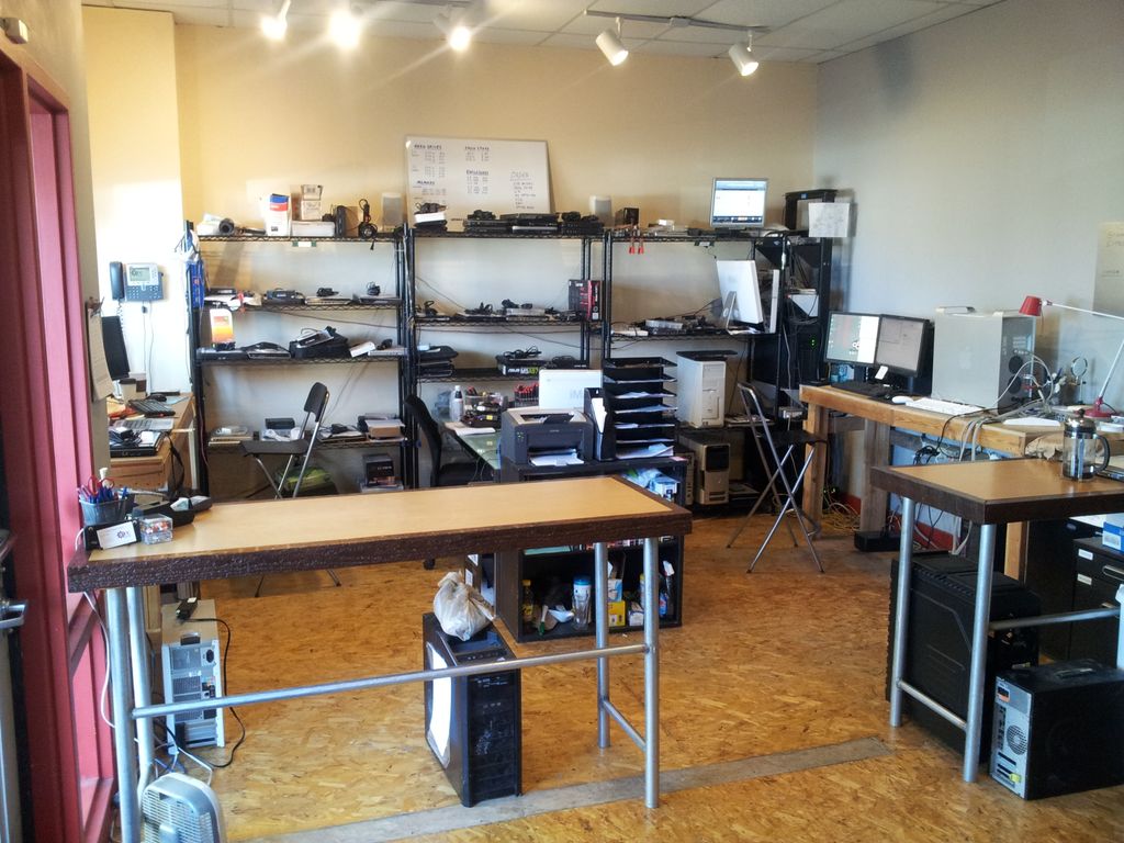 Our main workspace, packed with computers!