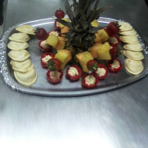 A centerpiece appetizer in progress in one of our 