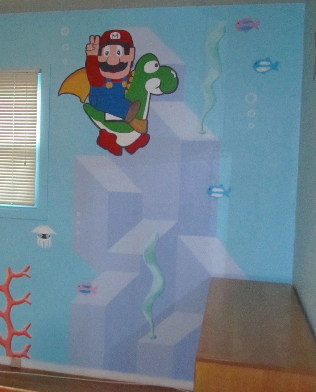 Super Mario Brothers, for a little boy's bedroom.