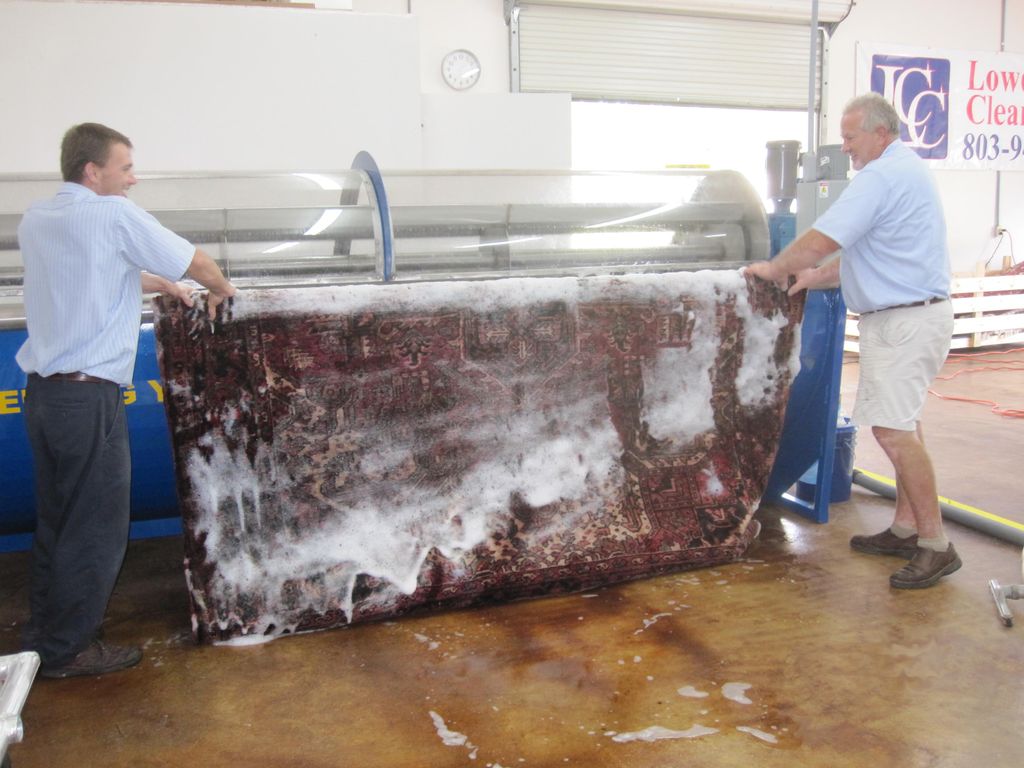 Rug Washing Process.