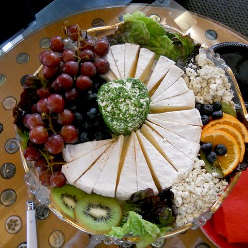 Cheese with fruit display