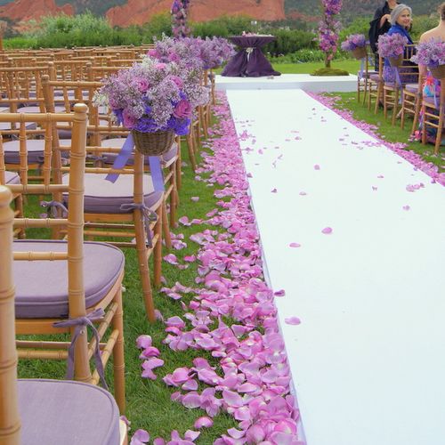 We provided the arch, aisle, florals and chairs fo