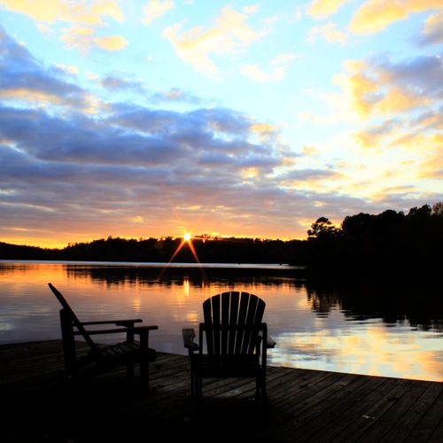 A Sunset for two at Sunset Lake in Holly Springs, 