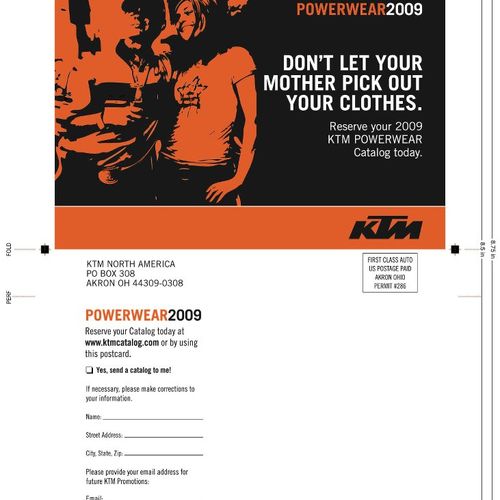KTM Merchandising Direct Mail