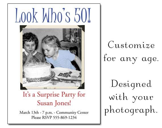 Printable photo birthday invitation - 30th, 40th, 