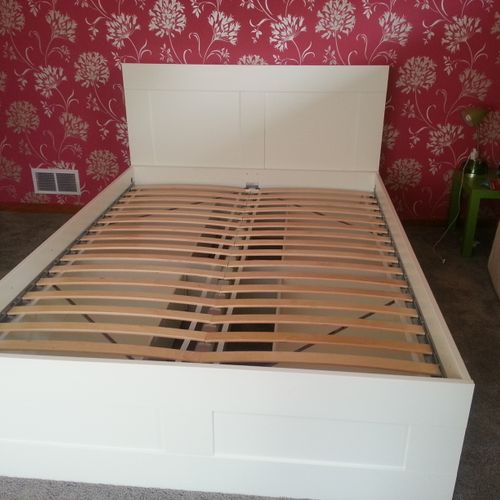 Ikea Brimnes storage bed with head board