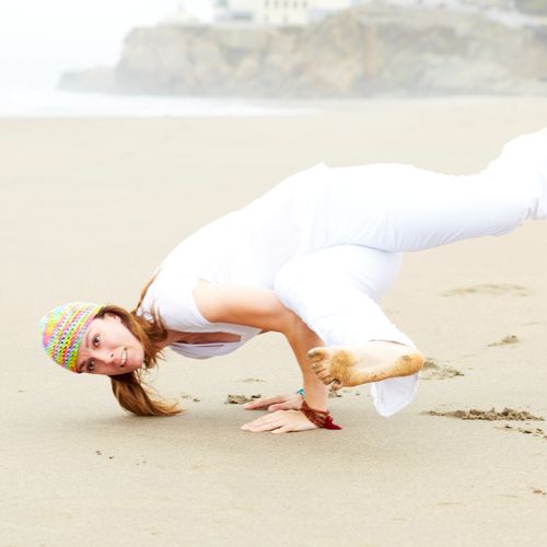 Yoga fun at the beach