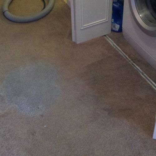 Before picture of laundry detergent spill.