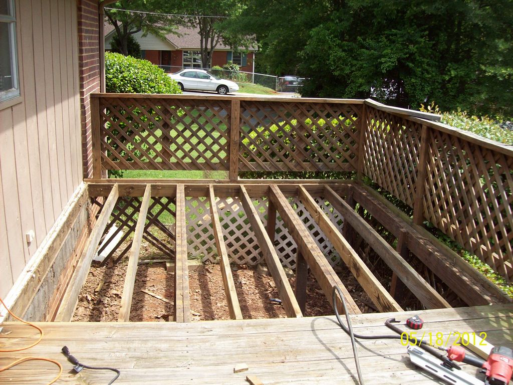 Removed warped and sagging decking, Installed extr