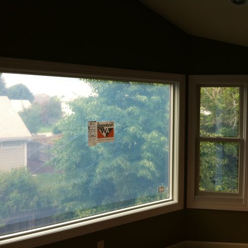 Large picture window replaced with interior trim