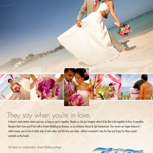 Breezes Resort  bridal catalogue work