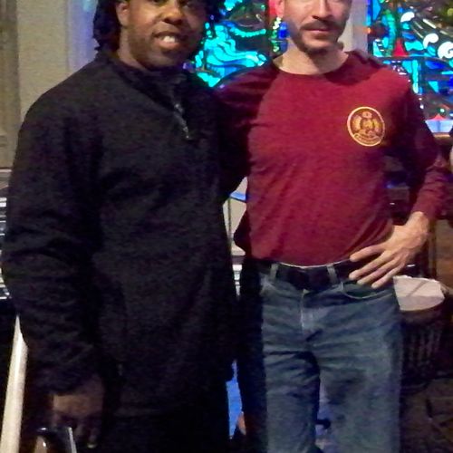 With Victor Wooten, after performance together in 