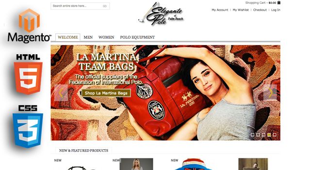 Magneto e-commerce website for high fashion clothi