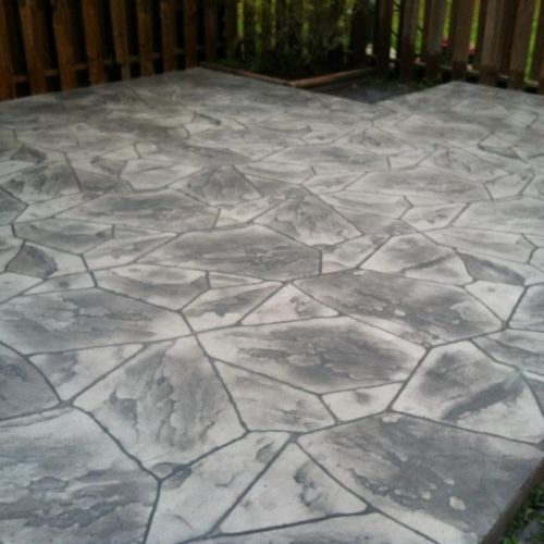 Concrete Stamping job, Beautiful way to accent a s