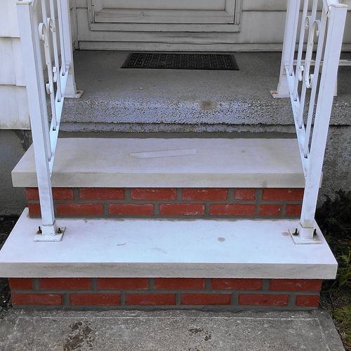 New Front Steps Rebuilt From Footer Up