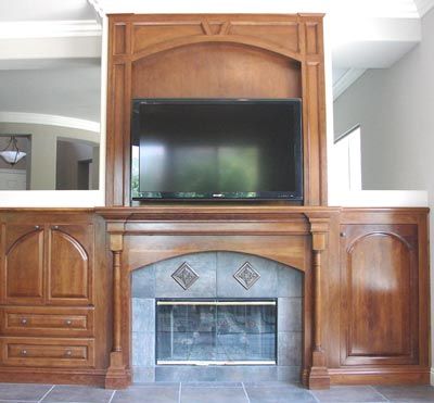 Great custom work with a new flat screen installed