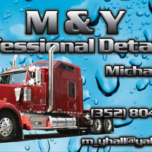 Truck washing service business card design